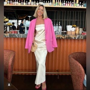 ZARA SATIN EFFECT DRESS VANILLA SIZE SMALL